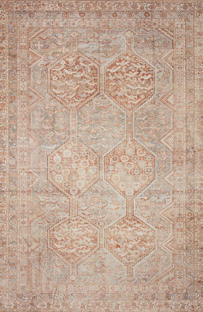 Chris Loves Julia x Loloi Jules Tangerine/Mist 5"-0" x 7"-6" Area Rug
