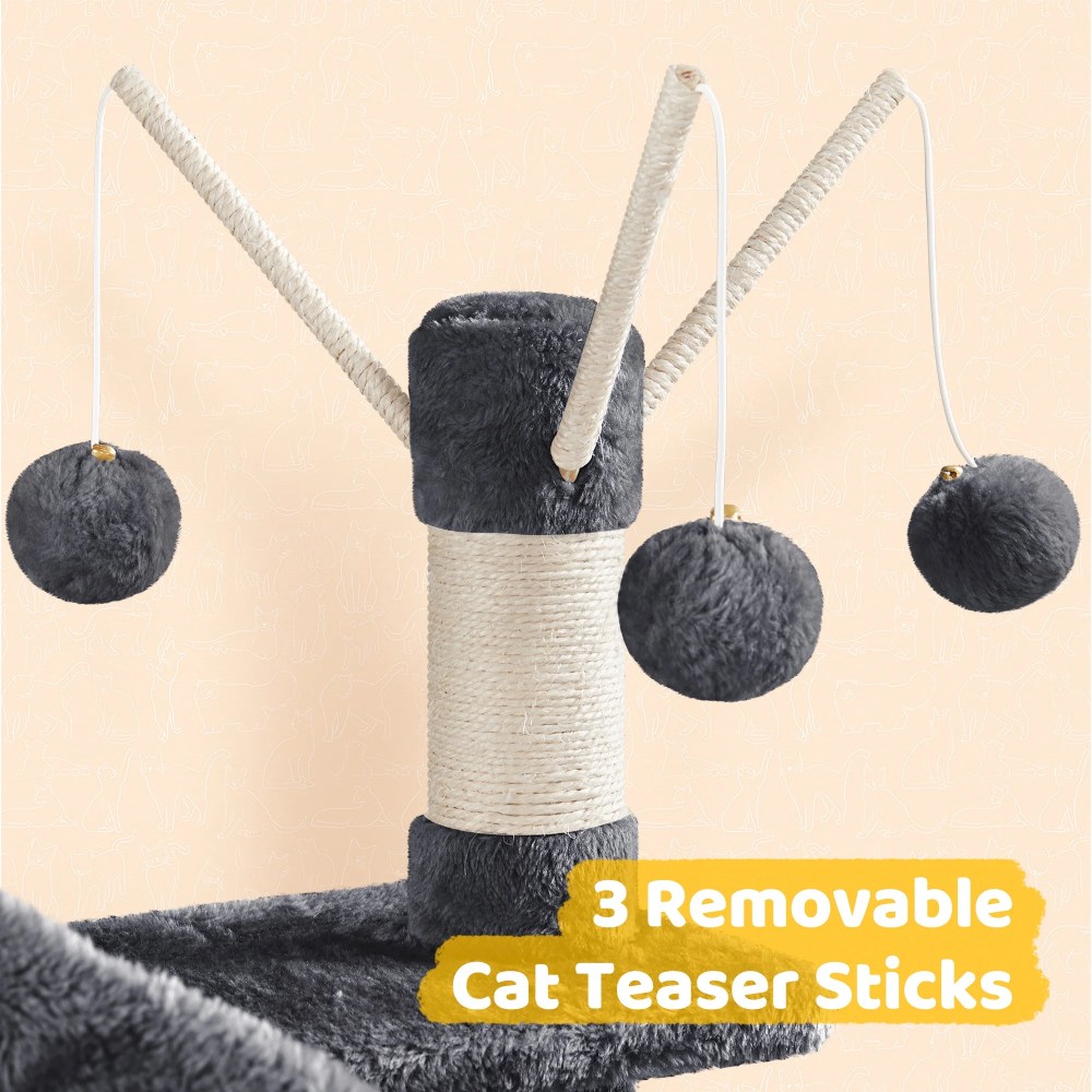 Renwick 67" H Multi-Level Cat Tree Cat Tower with Condos, Dark Gray - Image 5