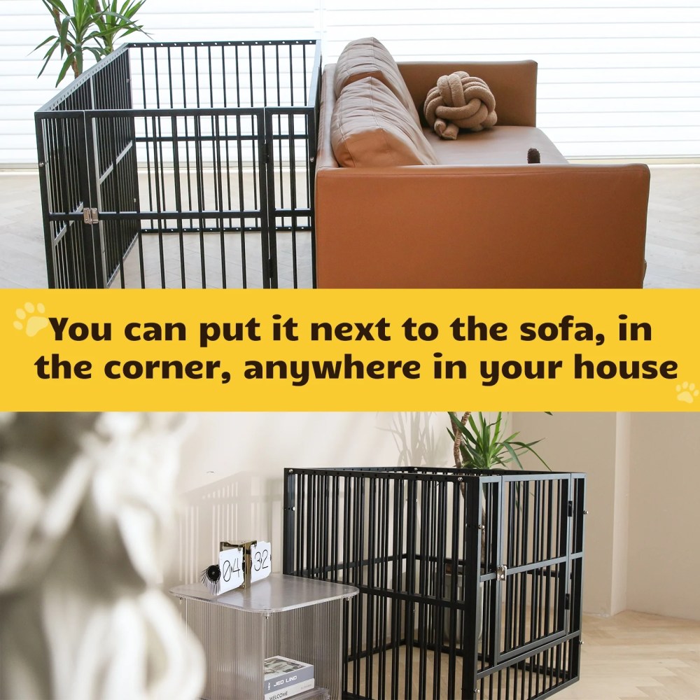 Dog Playpen Heavy Duty Dog Crate Kennel Dog Fence Pet Enclosure with Lockable Door, 6 Panel for Puppy Indoor Outdoor - Image 10