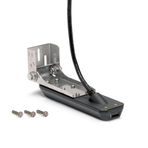 14" Jet Black XM-14-HW-MSI-T MEGA SI/DI Dual Spectrum CHIRP Transom Mount Transducer with Temp for SOLIX