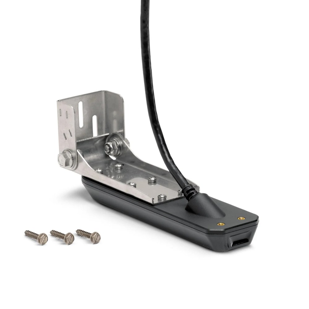 14" Jet Black XM-14-HW-MSI-T MEGA SI/DI Dual Spectrum CHIRP Transom Mount Transducer with Temp for SOLIX