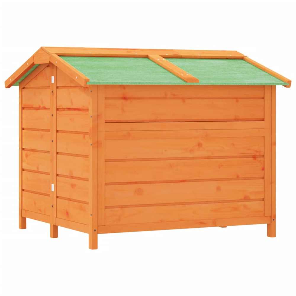 vidaXL Dog Kennel Brown 37.8"x34.3"x31.7" Solid Wood Pine - Image 7