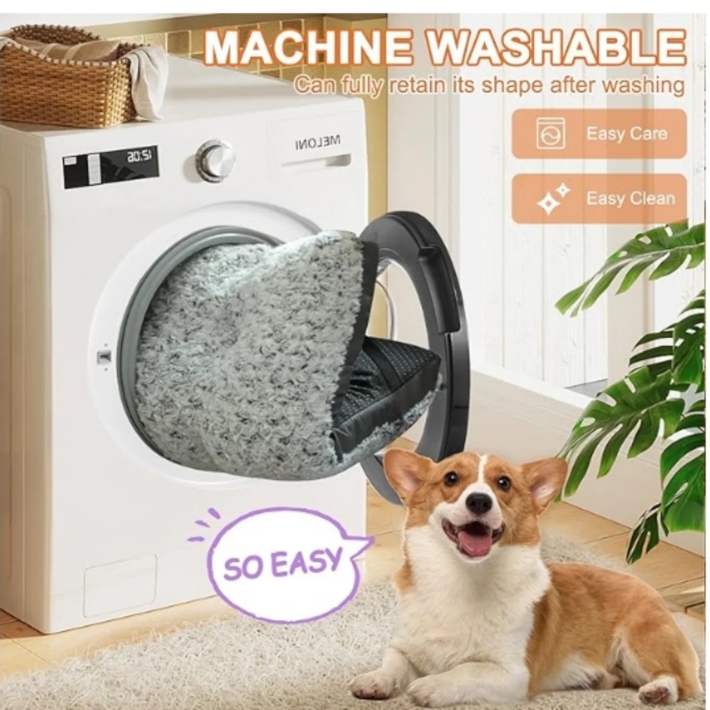Deluxe Washable XL Dog Bed Dog Crate Mat 42 inch Comfy Fluffy Kennel Pad Anti-Slip for Dogs Up to 90 lbs, 42" x 28", Grey - Image 3
