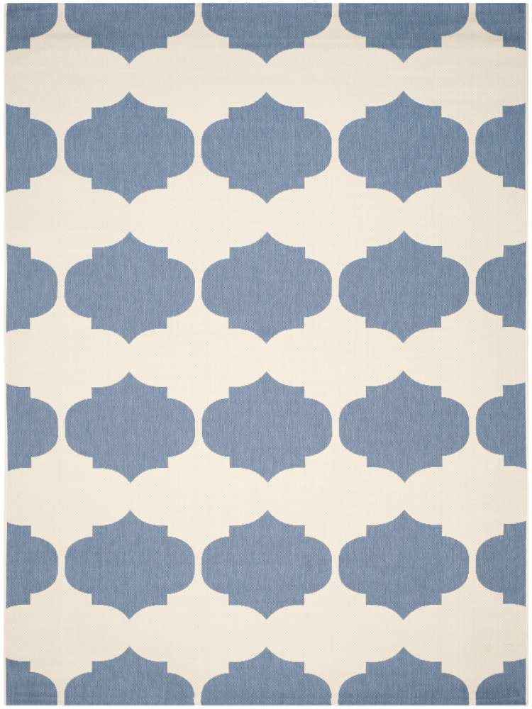 Safavieh Courtyard Elwyn Geometric Indoor/Outdoor Area Rug, Beige/Blue, 8" x 11"