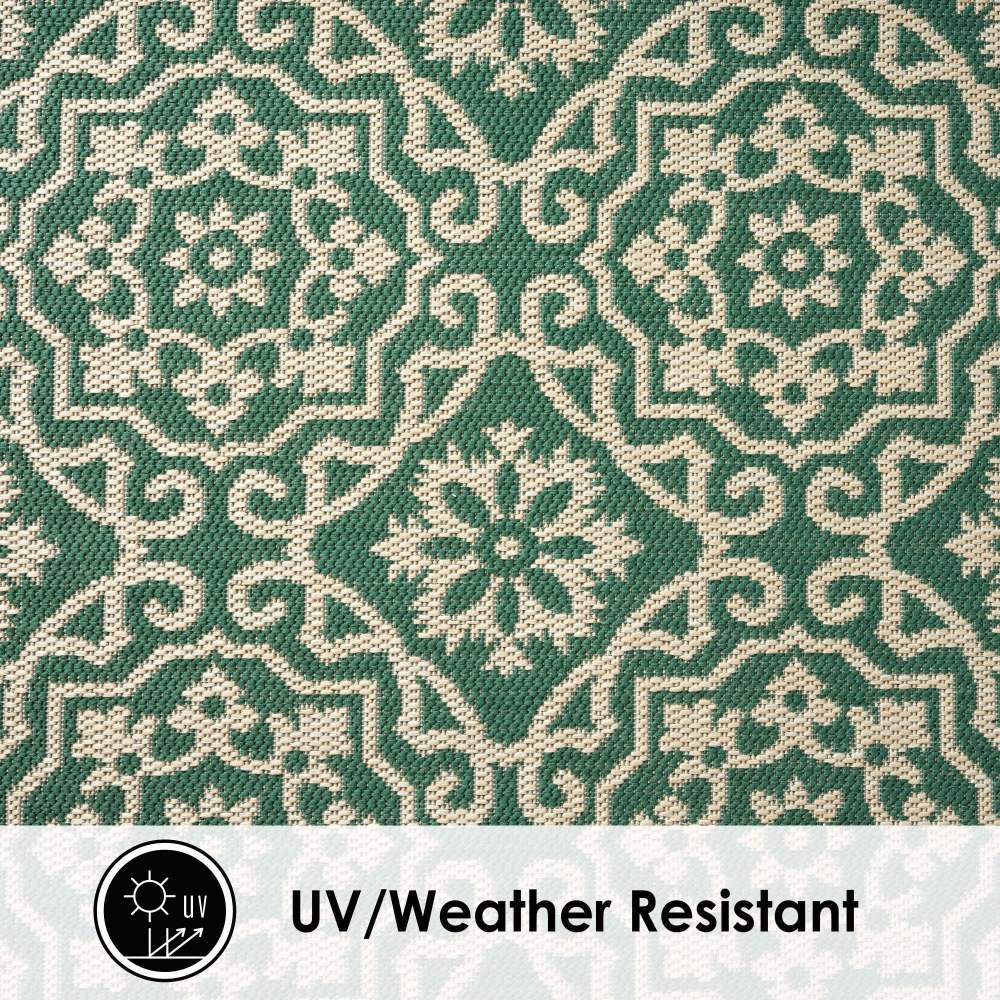 Nicole Miller New York Patio Country Danica Transitional Geometric Indoor/Outdoor Area Rug, Green/Beige, 7'9"x10'2" - Image 7
