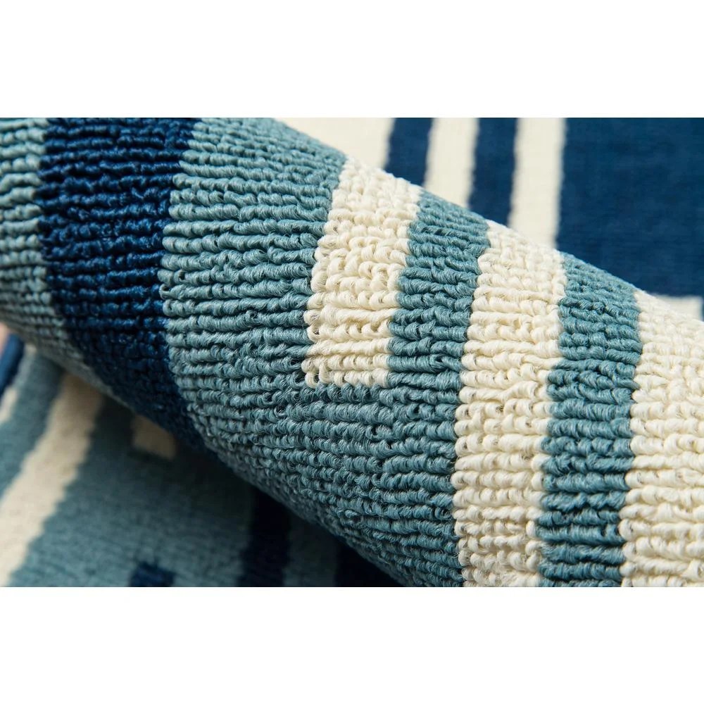 Momeni Rugs , Baja Collection Contemporary Indoor & Outdoor Area Rug, Easy to Clean, UV protected & Fade Resistant, 5'3" x 7'6", Blue - Image 3