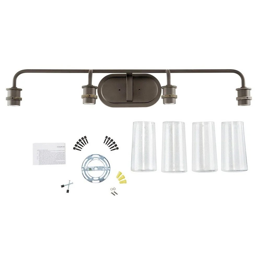 Braelyn - Four Light Bath Light, Chrome Finish with Clear Seedy Glass - Image 3
