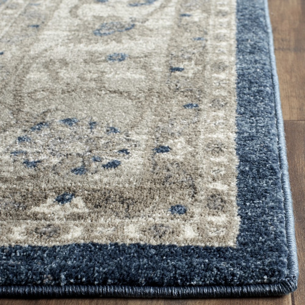 SAFAVIEH Sofia Jerrod Floral Bordered Area Rug, Blue/Beige, 11" x 15" - Image 5