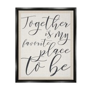 Stupell Industries Together - My Favorite Place To Be Jet Black Framed Floating Canvas Wall Art, 1620, by Daphne Polselli