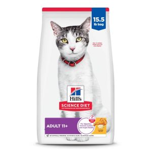 Hill's Science Diet Chicken Dry Cat Food for 11 Senior Cats,  15.5lb Bag