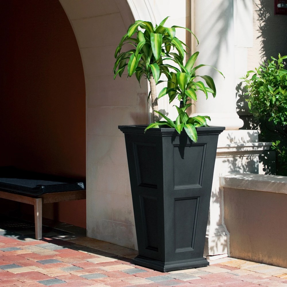 Mayne Fairfield 22" x 22" x 40" Square Tall Black Plastic Planter - Image 3