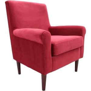 Fox Hill Trading Ellis Rolled Arm Lounge Chair, Red