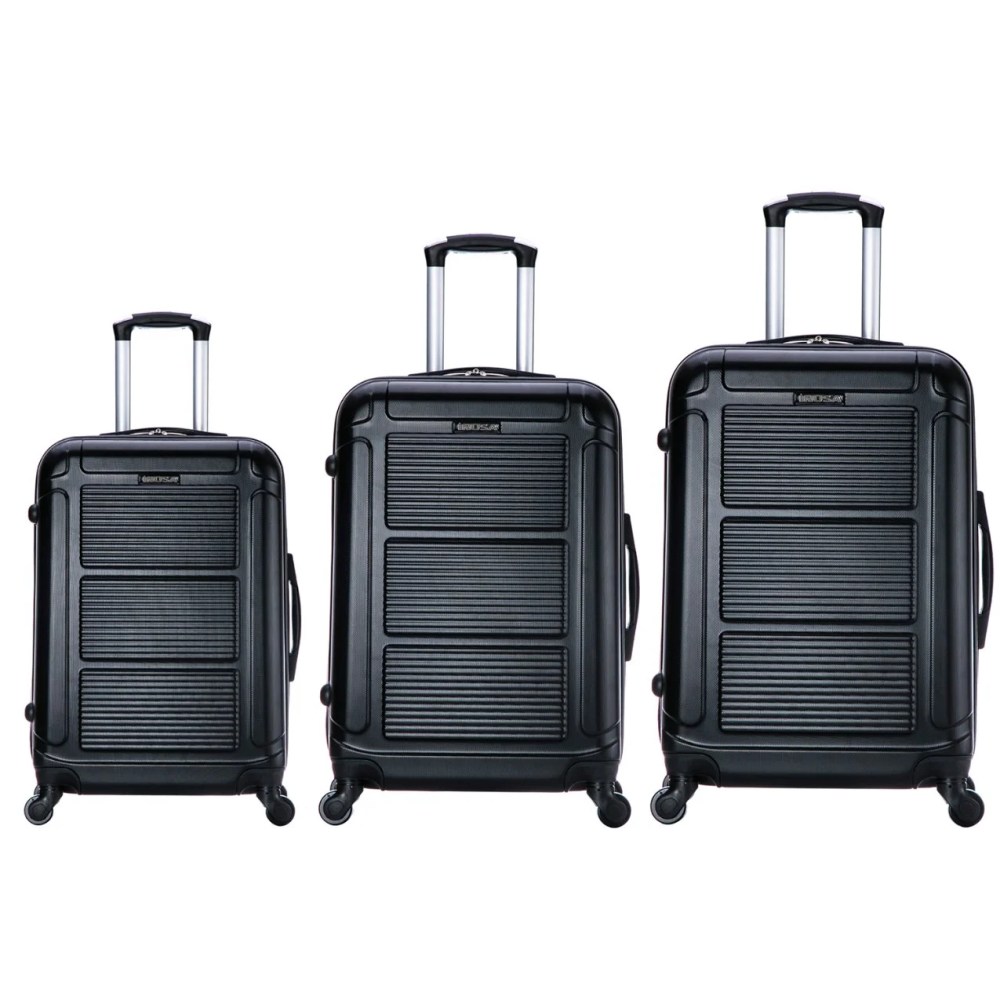 InUSA Pilot 3-Piece Hardside Luggage Sets with Spinner Wheels, Handle, Trolley, (20"/24"/28"), Black - Image 9