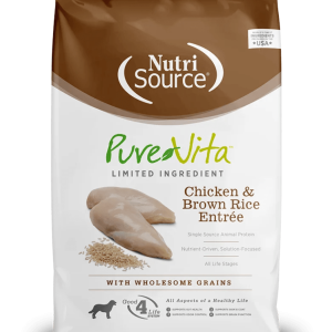 NutriSource Pure Vita Dry Dog Food, Chicken and Brown Rice, 25LB
