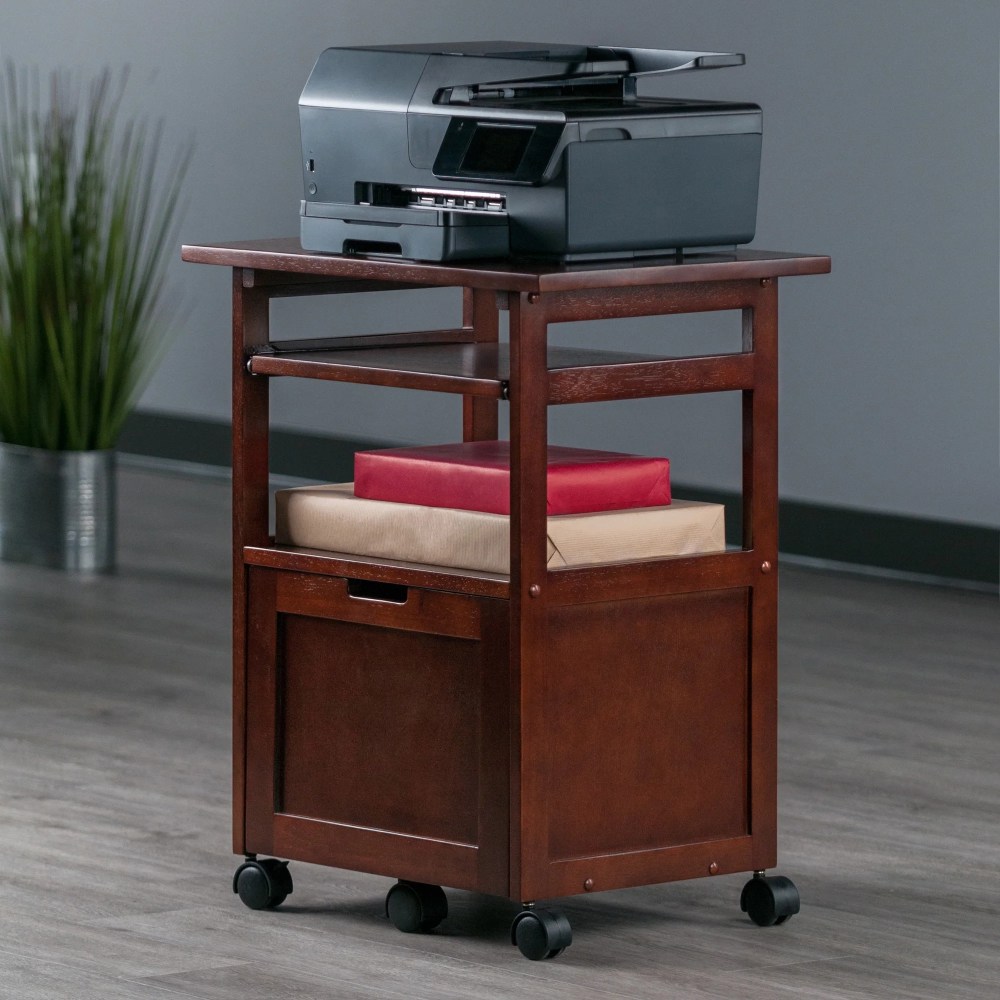 Winsome Piper Work Station, Keyboard, Walnut Finish - Image 5