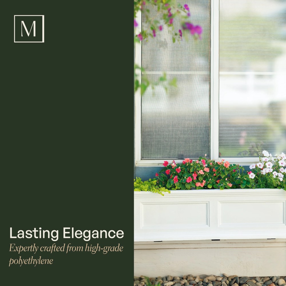 Mayne Fairfield 36" x 11" x 11" Rectangular Espresso Self Watering Plastic Window Box Planter - Image 5