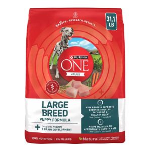 Purina One Plus Puppy Dry Dog Food for Large Dogs High Protein Growth Support, Real Chicken, 31.1 lb Bag