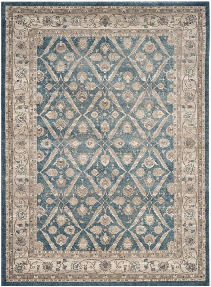 SAFAVIEH Sofia Jerrod Floral Bordered Area Rug, Blue/Beige, 11" x 15"