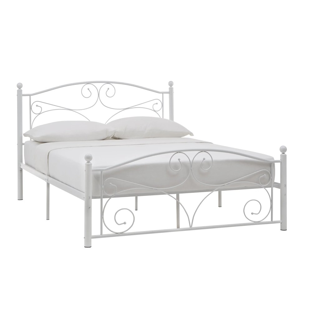 Weston Home Abigail Metal Platform Full Bed, White