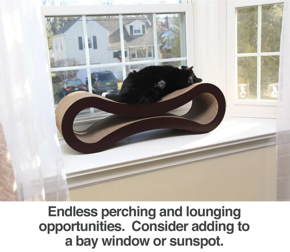 PetFusion Ultimate Reversible Infinity Cat Scratcher Lounge & Bed, Durable & Long Lasting, Brown - Image 4
