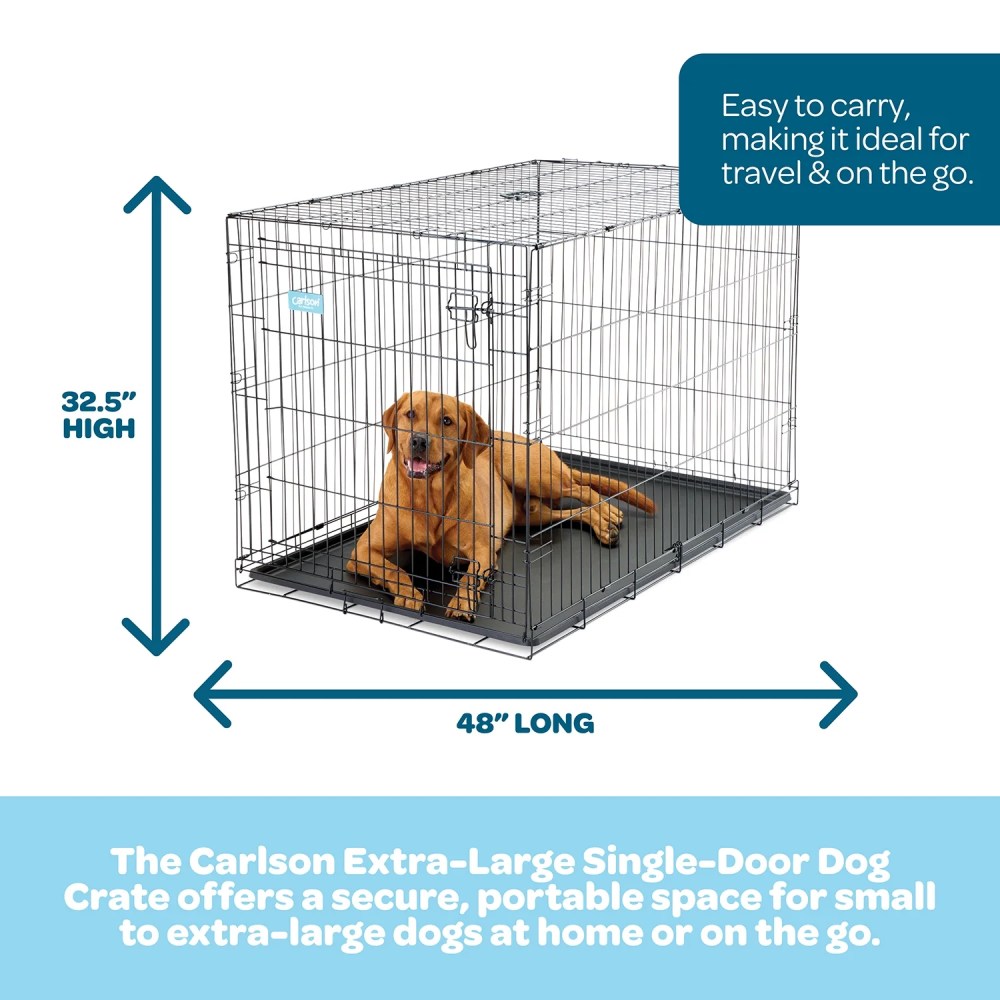 Carlson Pet Products Extra Large Secure Foldable Single Door Metal Dog Crate, Black - Image 11