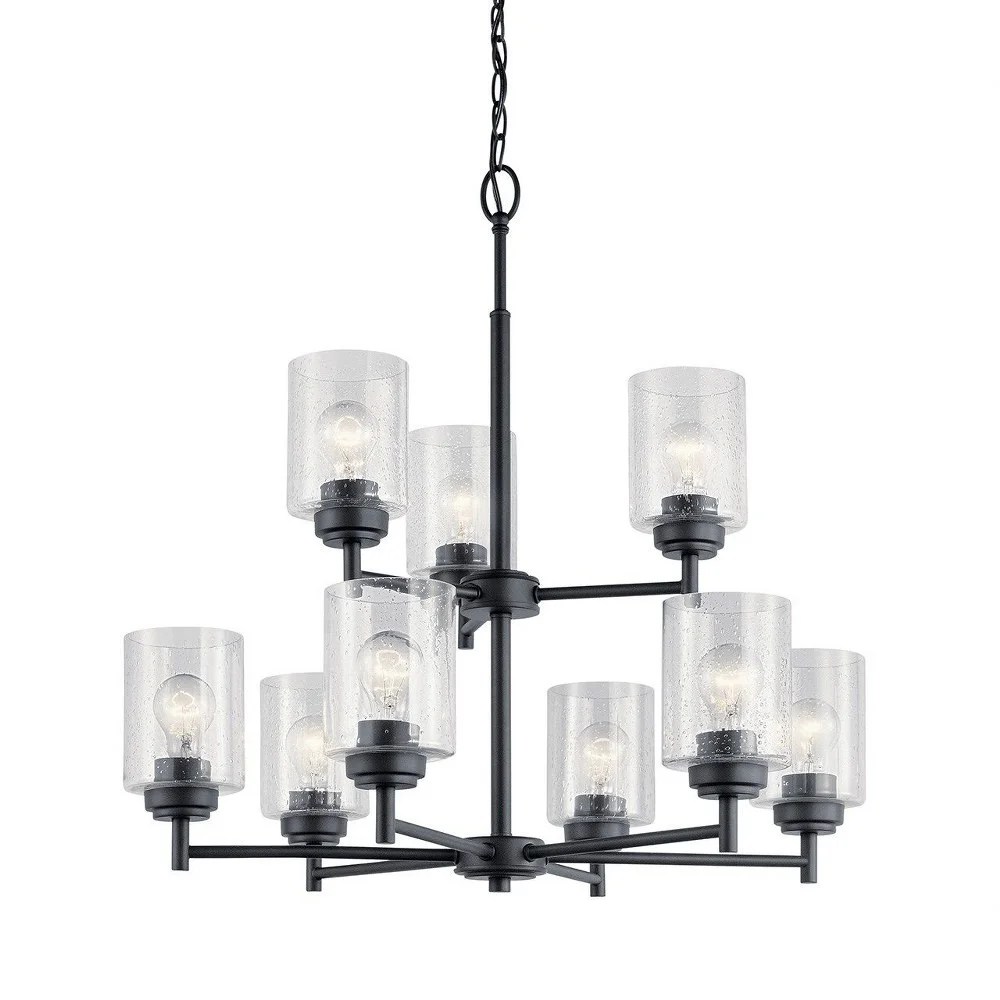 44031NI Kichler Lighting Winslow - 9 light 2-Tier Chandelier - 27 inches tall by 27 inches wide-Brushed Nickel Finish -Traditional Installation - Image 4