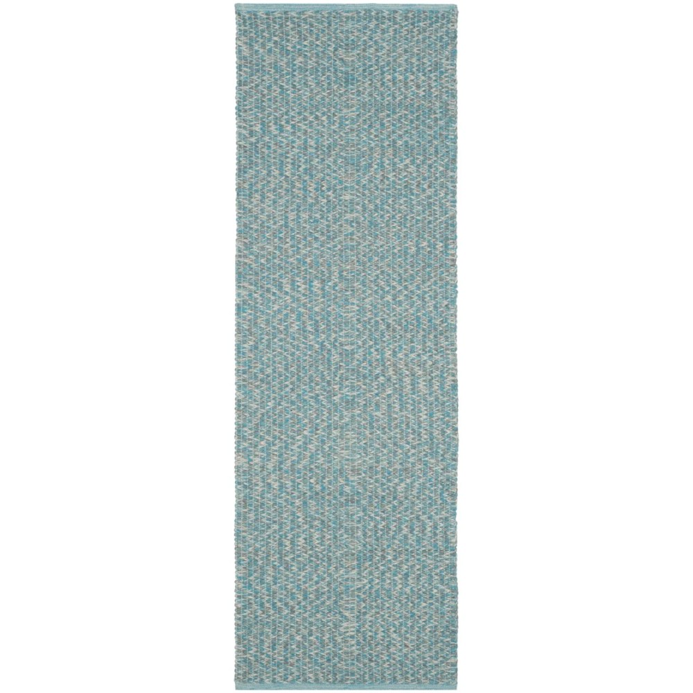 SAFAVIEH Montauk Zelma Braided Cotton Area Rug, Turquoise/Multi, 6" x 6" Square - Image 4