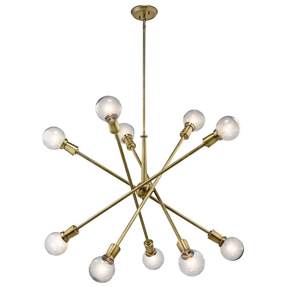 43119NBR Kichler Lighting Armstrong - 10 Light Large Chandelier - with Contemporary inspirations - 53.5 inches tall by 47 inches wide-Natural Brass