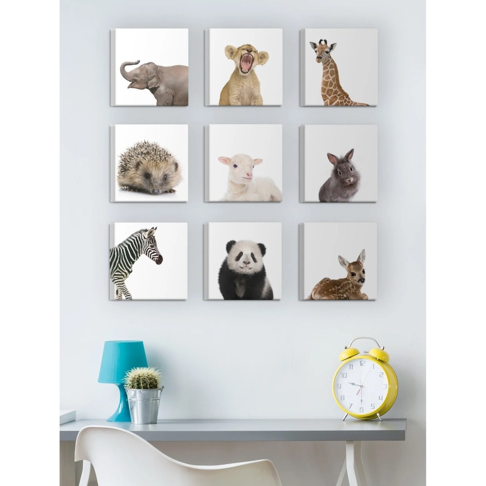 Stupell Baby Animal Portraits 9pc Multi Piece Canvas Wall Art Set - Image 3