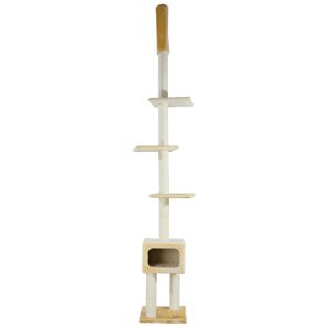 TRIXIE Santander Plush & Sisal Adjustable 96"-108" Cat Tower with Scratching Posts,  Condo
