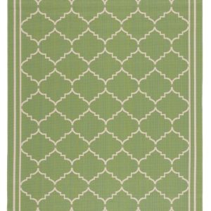 Safavieh Courtyard Amy Geometric Indoor/Outdoor Area Rug,  Green/Beige,  5'3" x 7'7"
