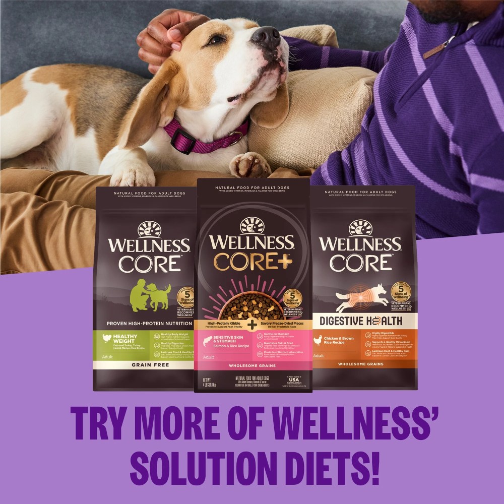Wellness CORE Dry Dog Food, Grain Free, High Protein, Natural, Healthy Weight Turkey & Chicken Recipe, (26-Pound Bag) - Image 8