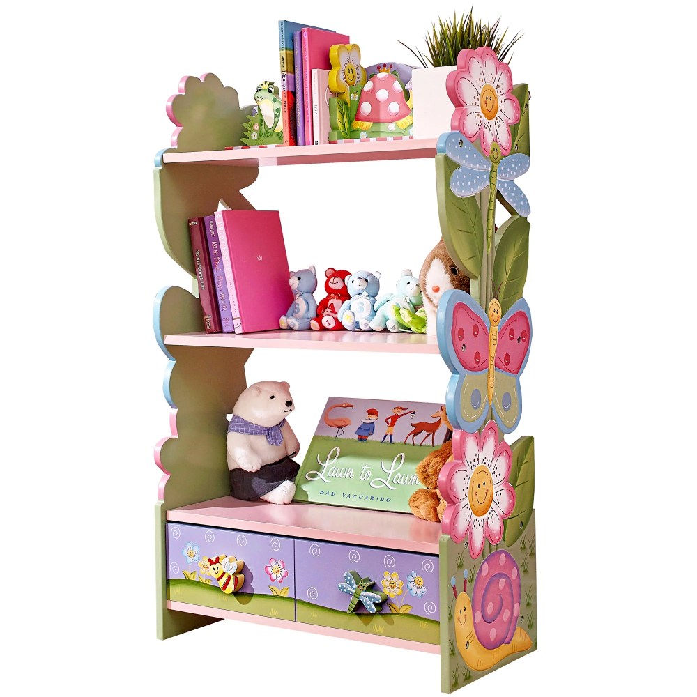 Fantasy Fields Magic Garden Kids 3-Tier Bookshelf & Drawer - Image 13