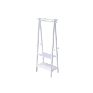 59" Tall Standing Garment / Coat Rack, White finish