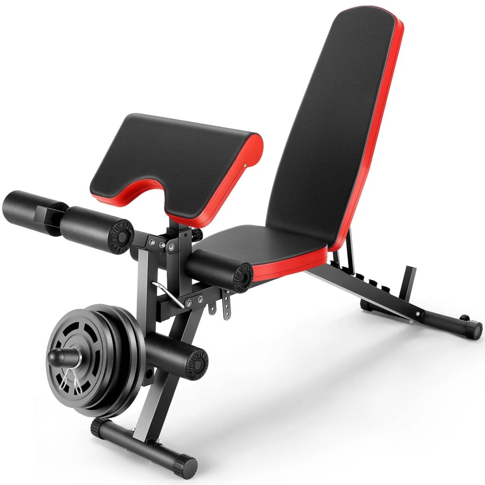 VIBESPARK 800LBS Adjustable Weight Bench Press Set, Workout Bench with Leg Extension and Preacher Curl Pad, Olympic Weight Bench for Home Gym Weight Lifting Exercise Equipment