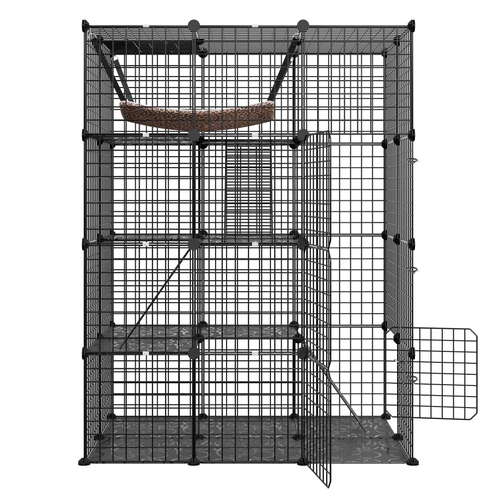 ZENY 4-Tier Indoor Outdoor Pet Enclosure with Hammock Large Metal Wire Playpen Kennel - Image 5