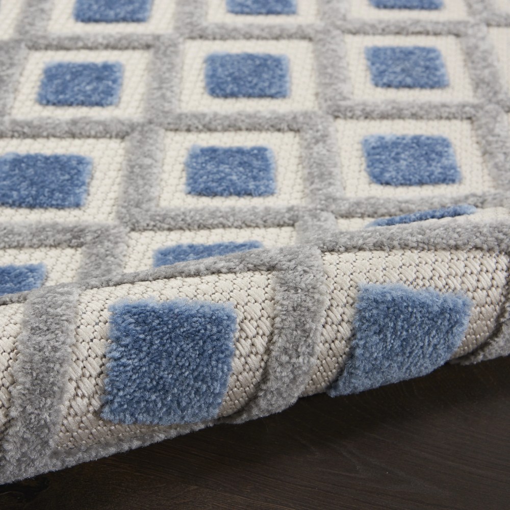 Nourison Aloha Indoor/Outdoor Blue/Grey 5'3" x 7'5" Area Rug, (57) - Image 8