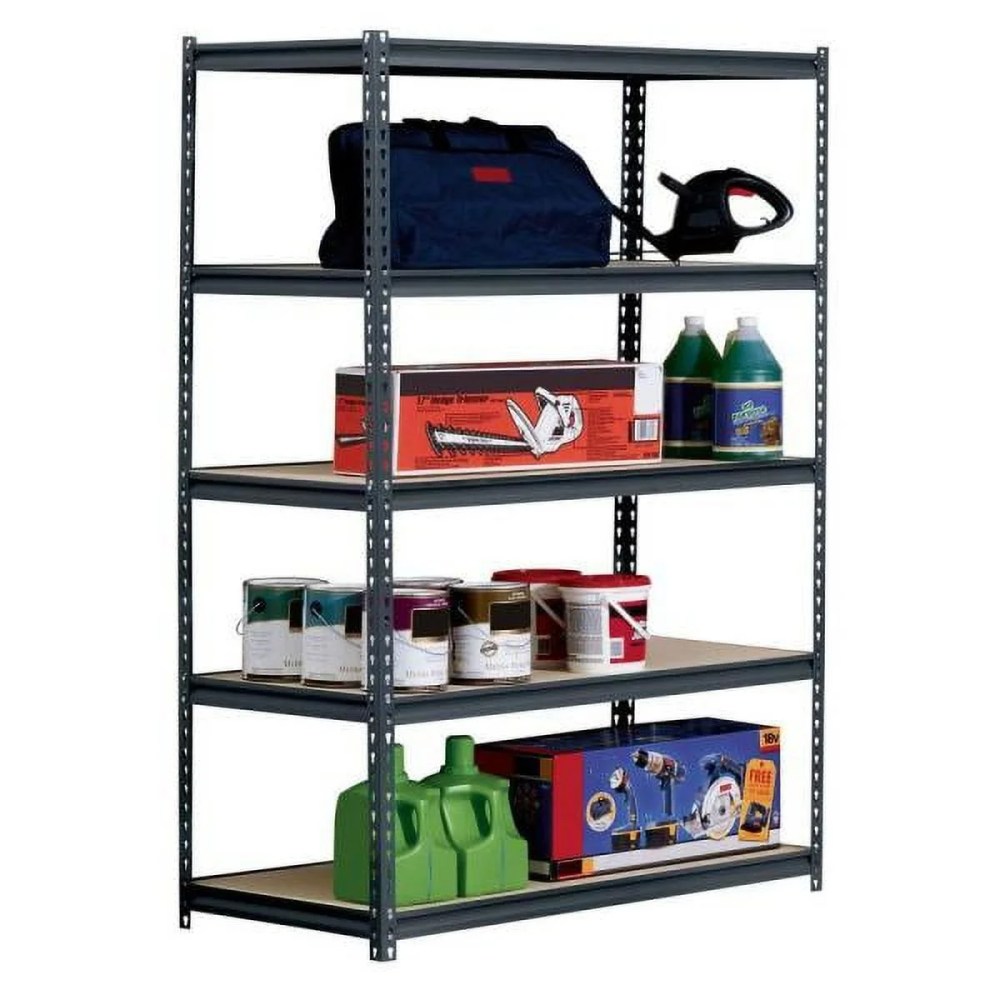 Muscle Rack 48"W x 24"D x 72"H 5-Shelf Steel Freestanding Shelving Unit Black - Image 6