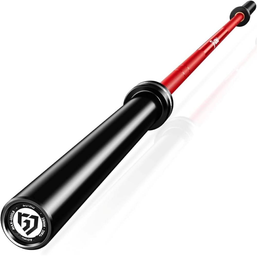 7FT Olympic Barbell, Weight Bar with Knurled Grip, 1000lb Capacity Strength Training Deadlift Bar for Squat, Weightlifting, Bench Press, Fits 2-inch Standard Weight Plates