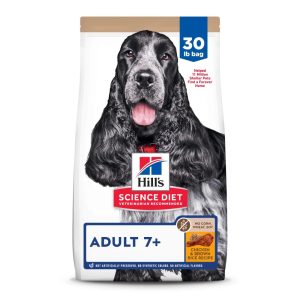 Hill's Science Diet No Corn,  Wheat,  Soy Chicken & Rice Dry Dog Food for 7 Senior Dogs,  30lb Bag