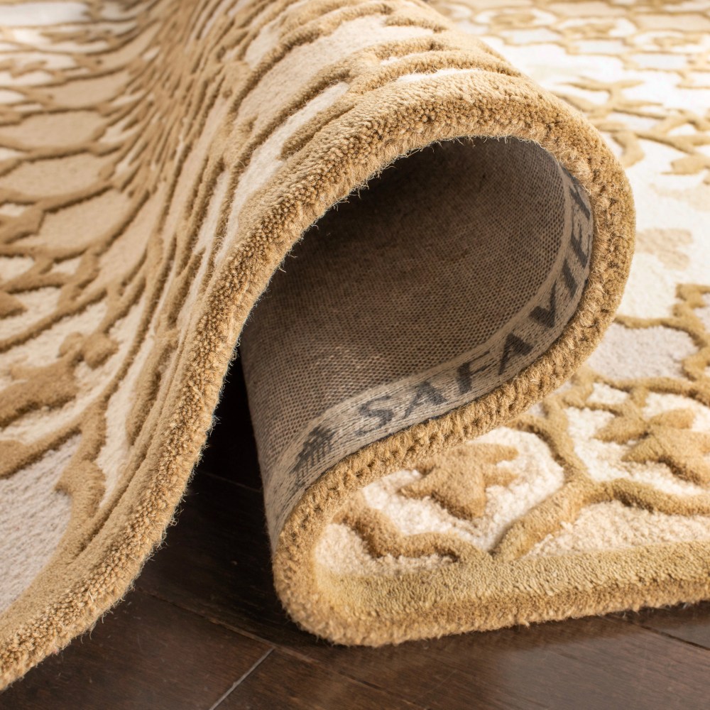 SAFAVIEH Bellagio Zoja Floral Wool Area Rug, Ivory/Dark Beige, 5" x 8" - Image 7