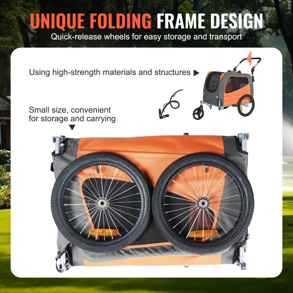 SKYSHALO Pet Bicycle Trailer & Stroller for Dogs and Cats, Multicolor - Image 5