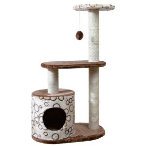TRIXIE Casta Plush & Sisal 3-Level 37.4" Cat Tree with Scratching Posts & Condo,  Brown