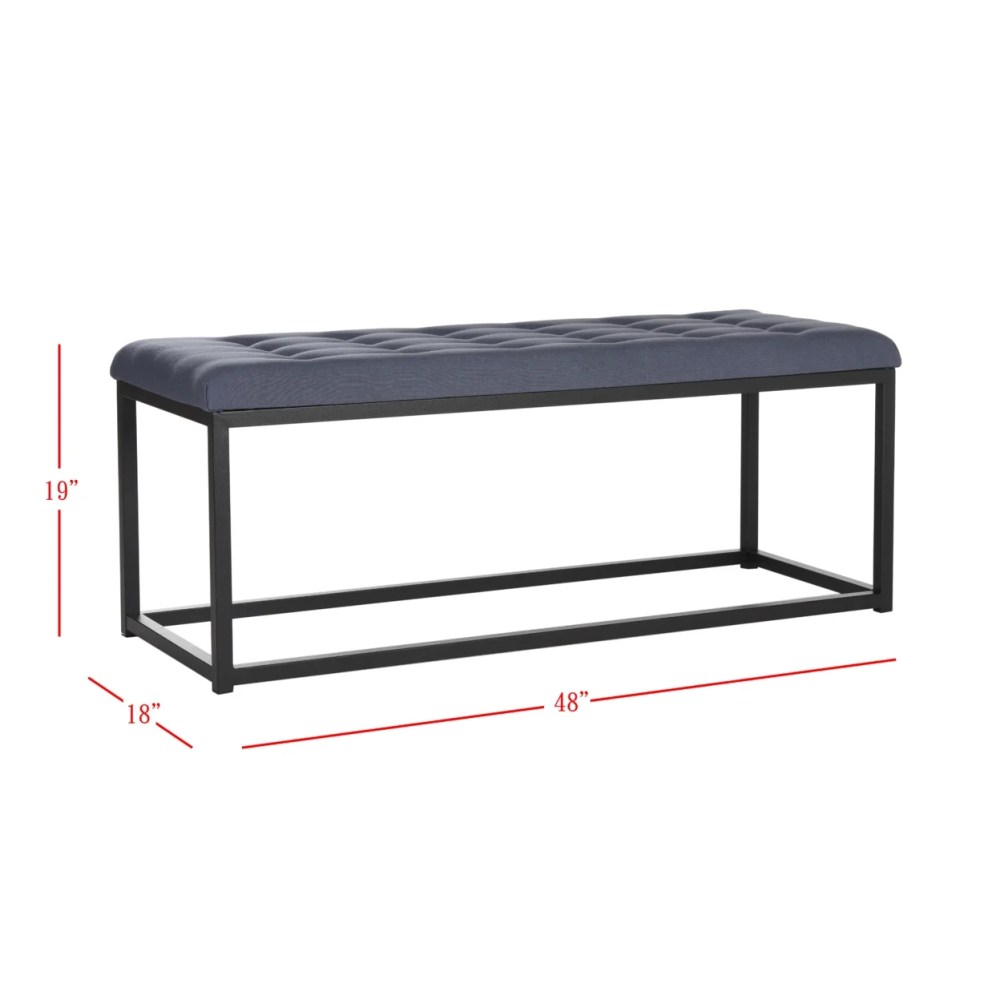 SAFAVIEH Reynolds Bench Navy / Black - Image 5