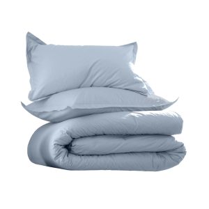 Martex EcoPure 2-Piece Organic Cotton Light Blue Solid Comforter Set, Twin-Comfort Wash