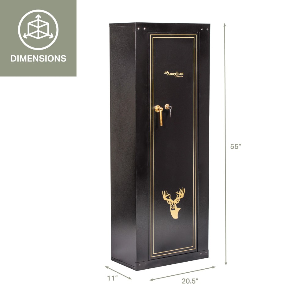 American Furniture Classics Model 910, 10 Gun Safes Metal Cabinet for Long Guns with Key Lock - Image 8