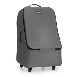 Chicco Car Seat Travel Bag with Spinner Wheels and Backpack Straps - Anthracite (Grey), New