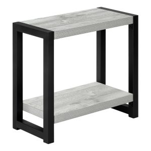 Accent Table Side End Narrow Small 2 Tier Bedroom Metal Grey