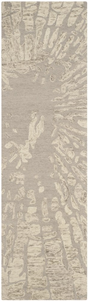 SAFAVIEH Bella Ethelyn Abstract Sunburst Wool Runner Rug, Winter Taupe, 2'3" x 12" - Image 3