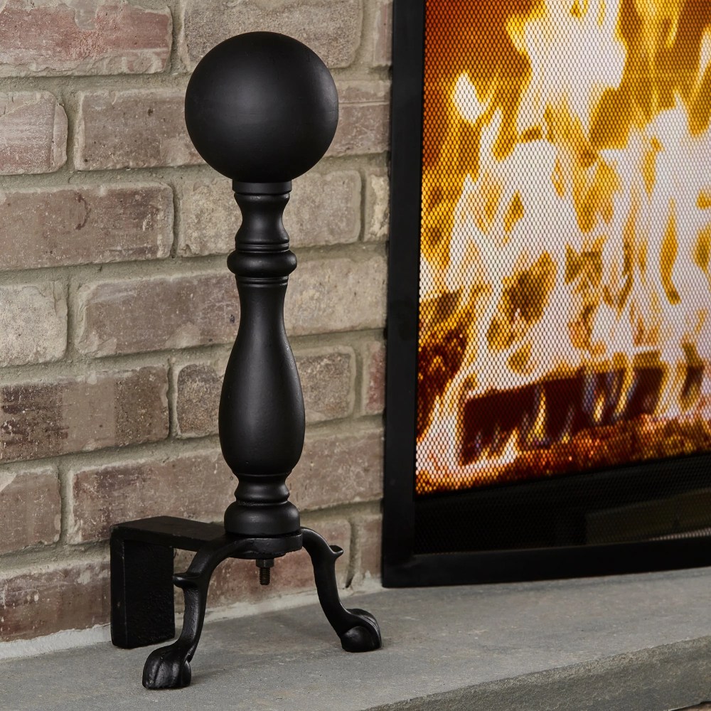 UniFlame Black Ball Andirons - Image 5